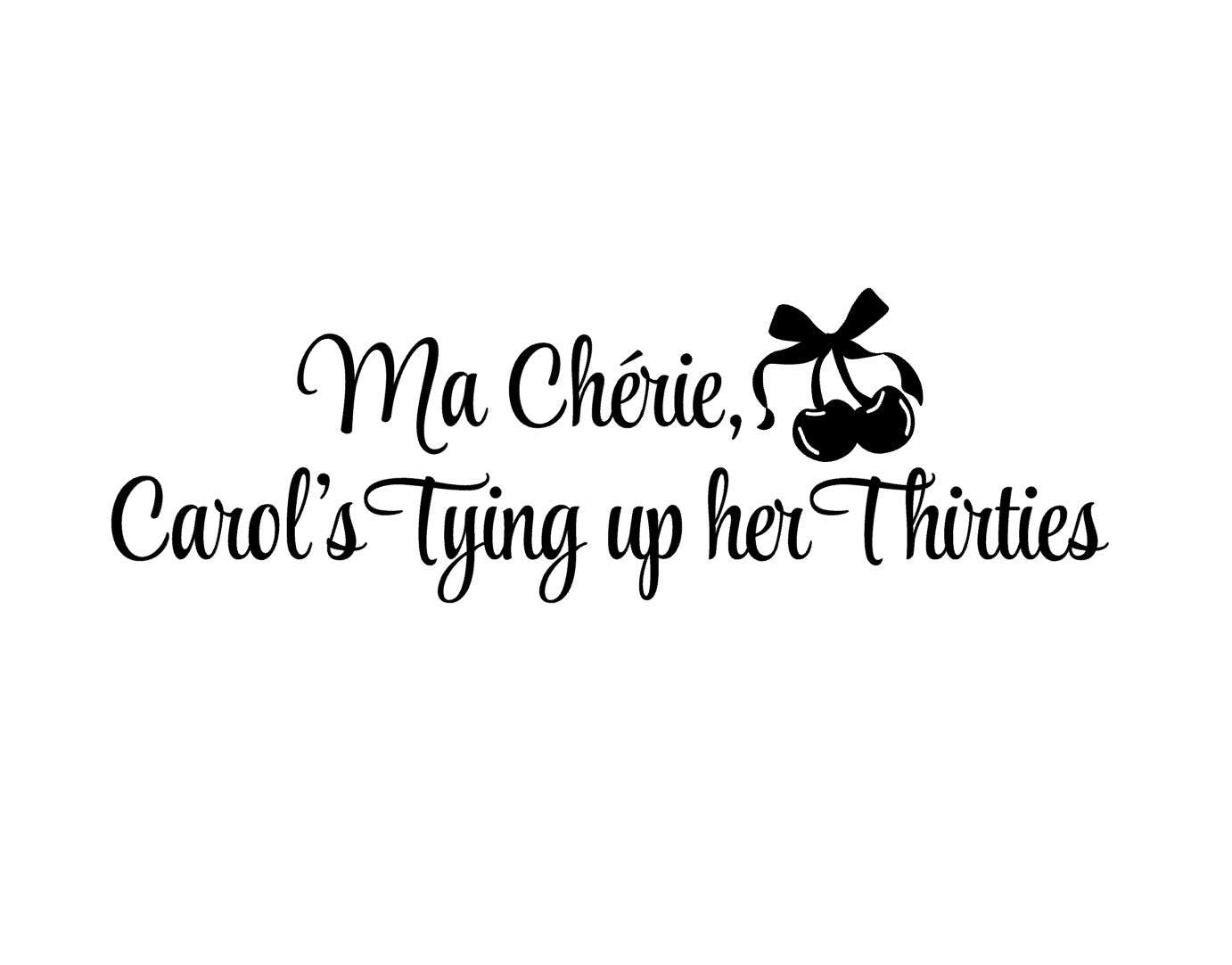 Cherry Birthday Sign Decal, Ma Cherrie Party Decor, French Theme Personalized Vinyl Lettering