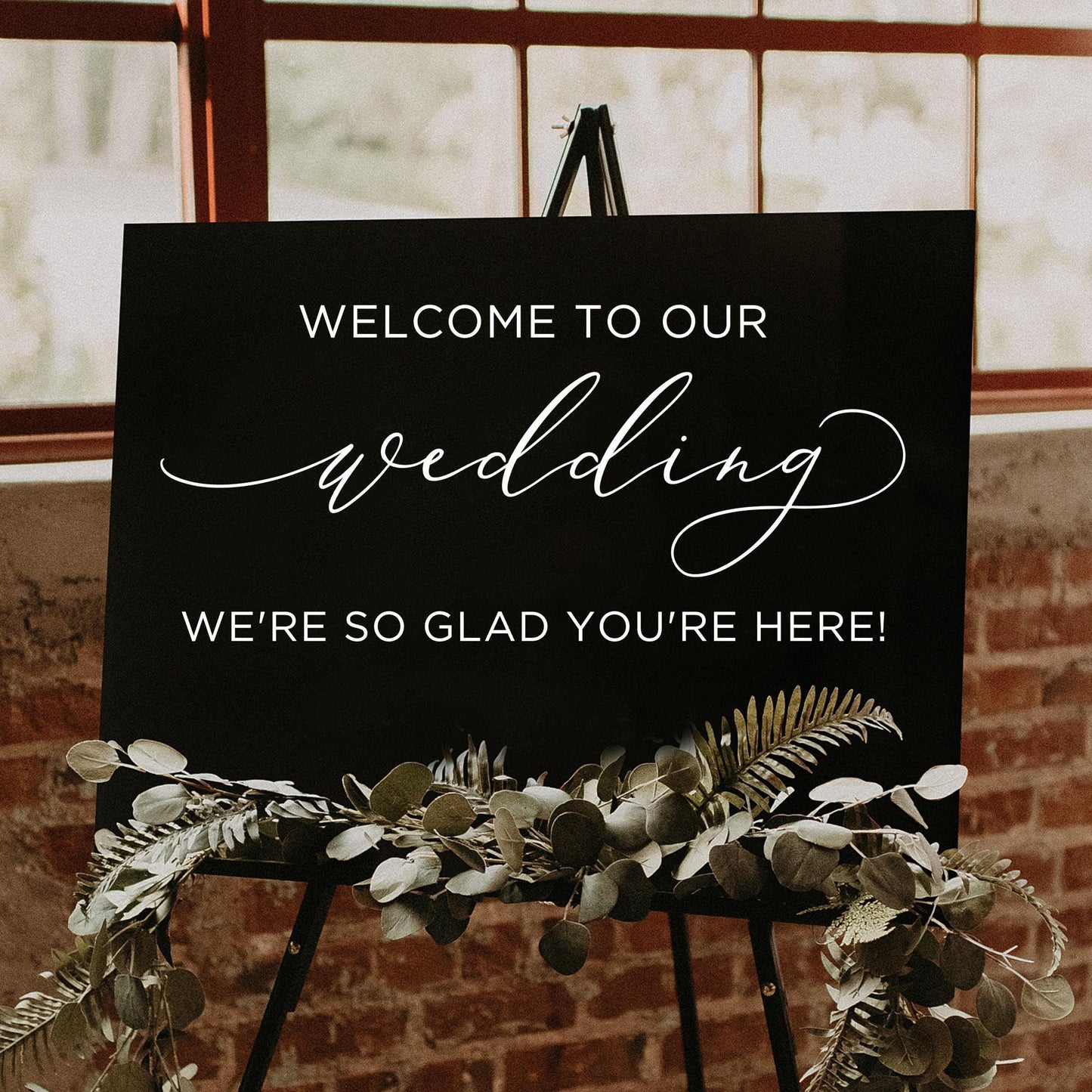 Wedding Welcome Sign - Custom Vinyl Decal for Acrylic, Mirror & Chalkboard Surfaces