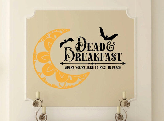 Halloween Decorations – Spooky Dead and Breakfast Vinyl Wall Decal