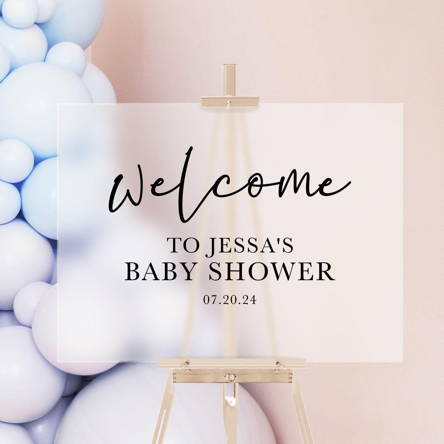 Baby Shower Sign Decal, Minimalist Vinyl Welcome Sign for Couples Party Decor