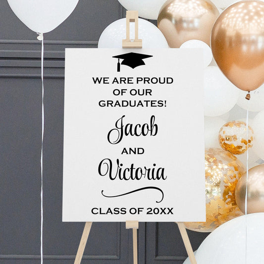 Graduation Party Decal ,Twin Graduation Sign, Custom Vinyl Sticker for 2026 Class