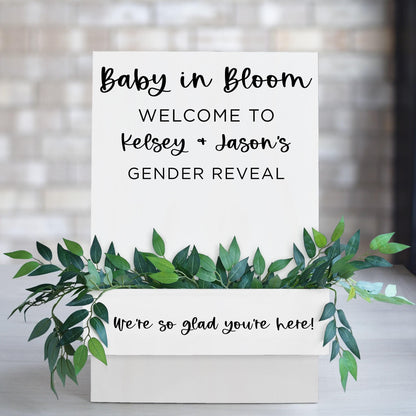 Baby In Bloom Decal, Custom Vinyl Lettering For Baby Shower Gender Reveal Sign