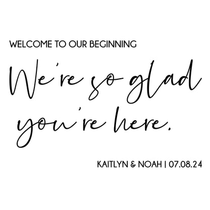Welcome Wedding Sign, Personalized Vinyl Decal For Weddings, Welcome to our Beginning
