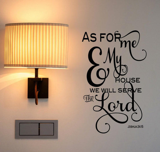 Joshua 24 15 Wall Decal, Christian Wall Art, Bible Verse Decal for Home