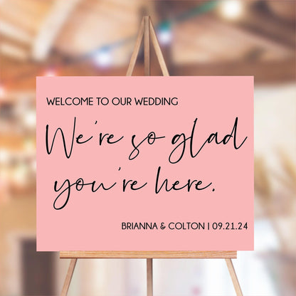 Wedding Welcome Sign - Personalized Modern Wedding Decor | Ceremony Entrance Decal