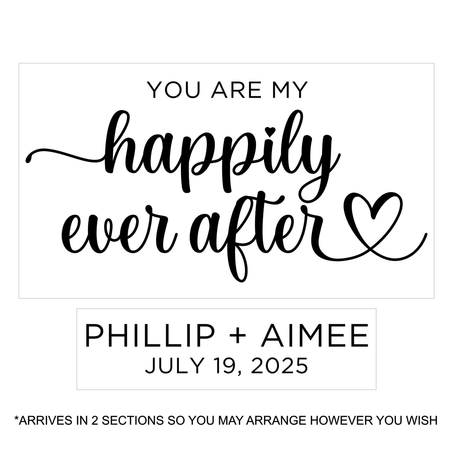 Wedding Vinyl Decal | Custom Wedding Sign - Removable Vinyl Lettering for Mirror or Acrylic