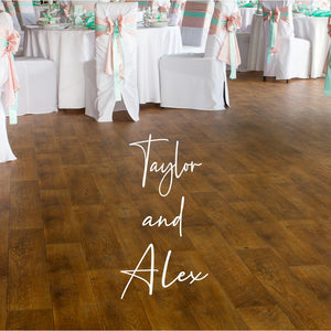 Modern Wedding Dance Floor Decal - Stacked Names