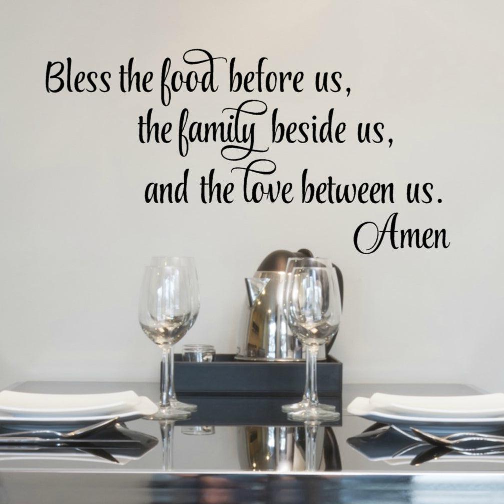 Bless the Food Before Us Wall Decal - Dinner Prayer