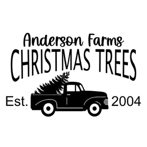 Personalized Christmas Tree Box Decoration - Farmhouse Truck Decal