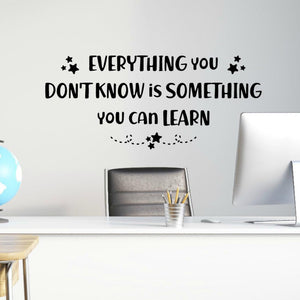 Everything You Don’t Know Is Something You Can Learn Wall Quote Decal