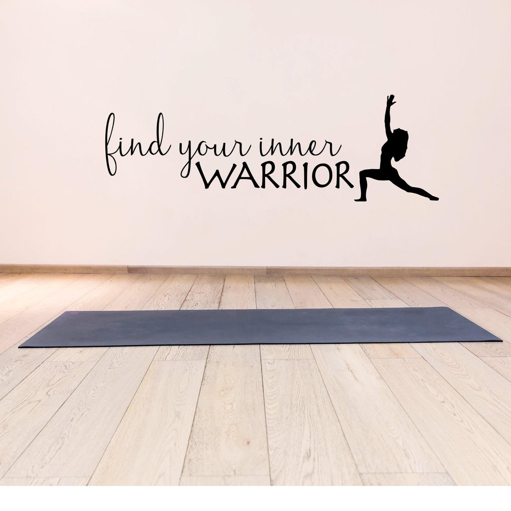 Find Your Inner Warrior Inspirational Yoga Decal