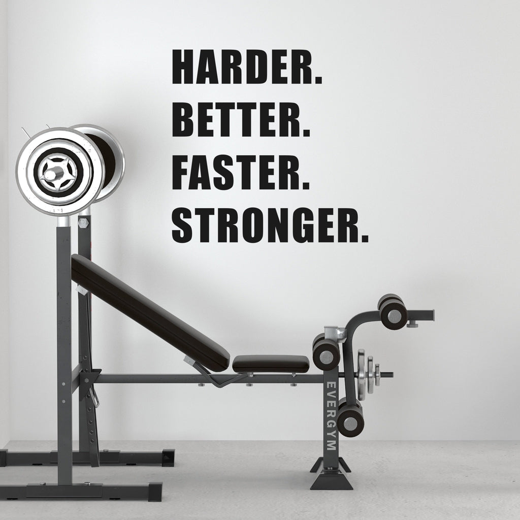 Harder Better Faster Stronger Wall Decal - Home Gym Decor