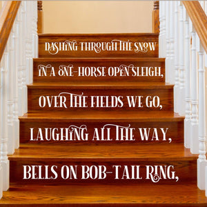 Jingle Bells Decals for Stairs - Stair Riser Decals For Christmas