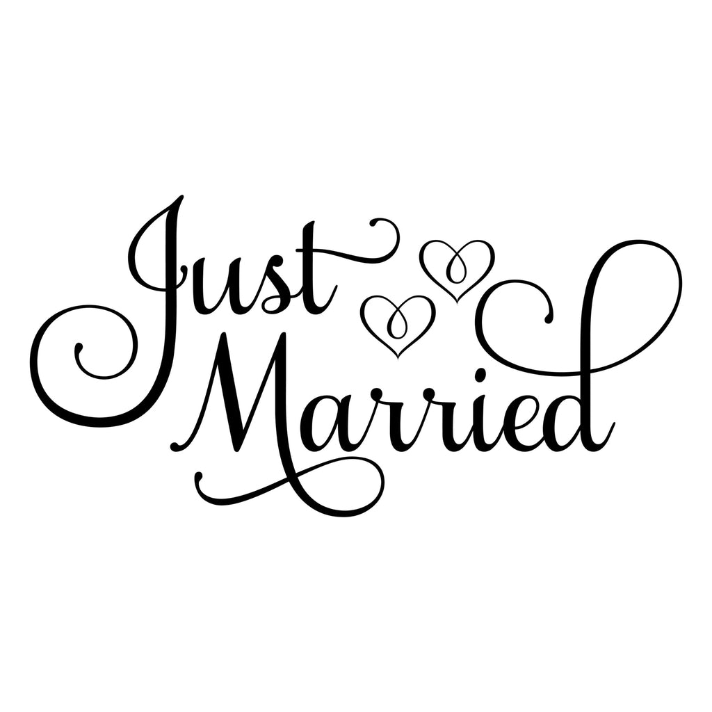 "Just Married" Custom Vinyl Car Window Decal