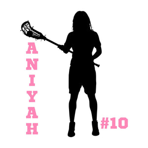 Lacrosse Wall Decal for Girls - Personalized Lacrosse Gift