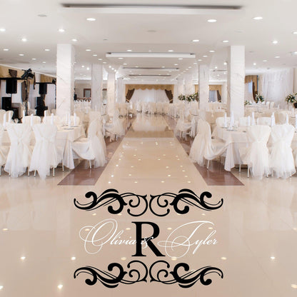 Dance Floor Decoration with Monogram Names for Wedding or Anniversary