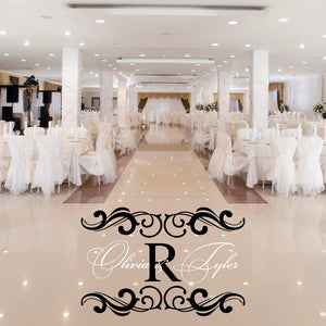 Dance Floor Decoration with Monogram Names for Wedding or Anniversary