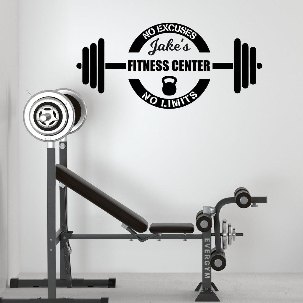Personalized Wall Decal for Home Fitness Center - Home Gym Decor