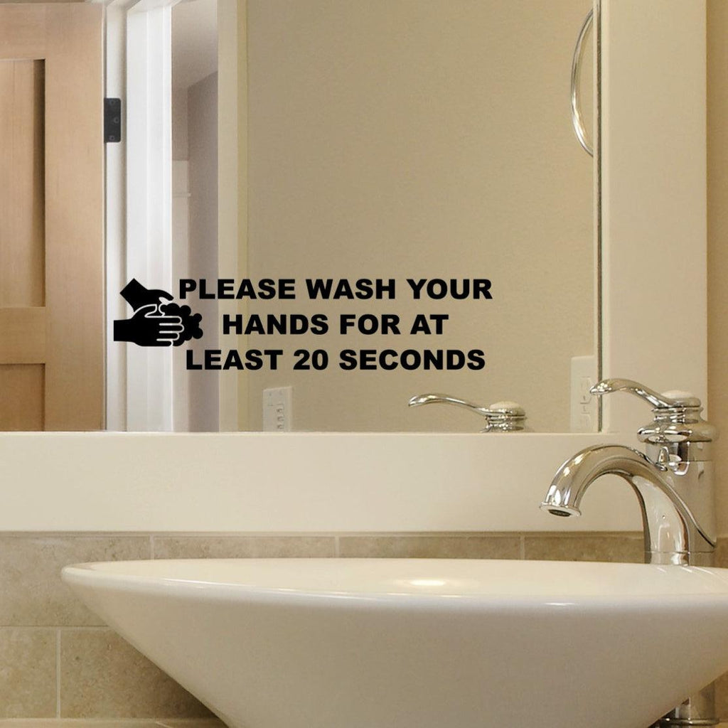 Please Wash Your Hands Vinyl Decal for Bathroom