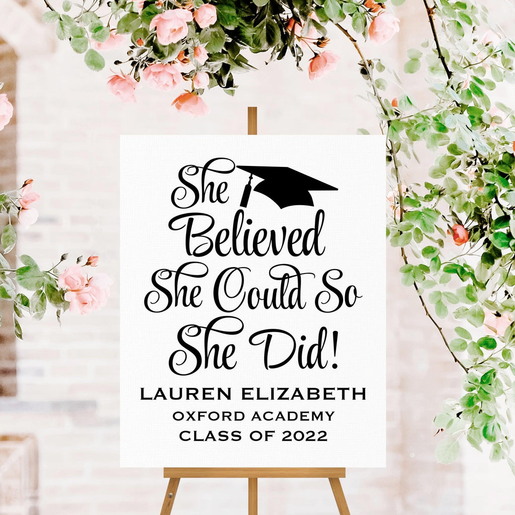 She Believed She Could So She Did - 2023 Graduation Decor