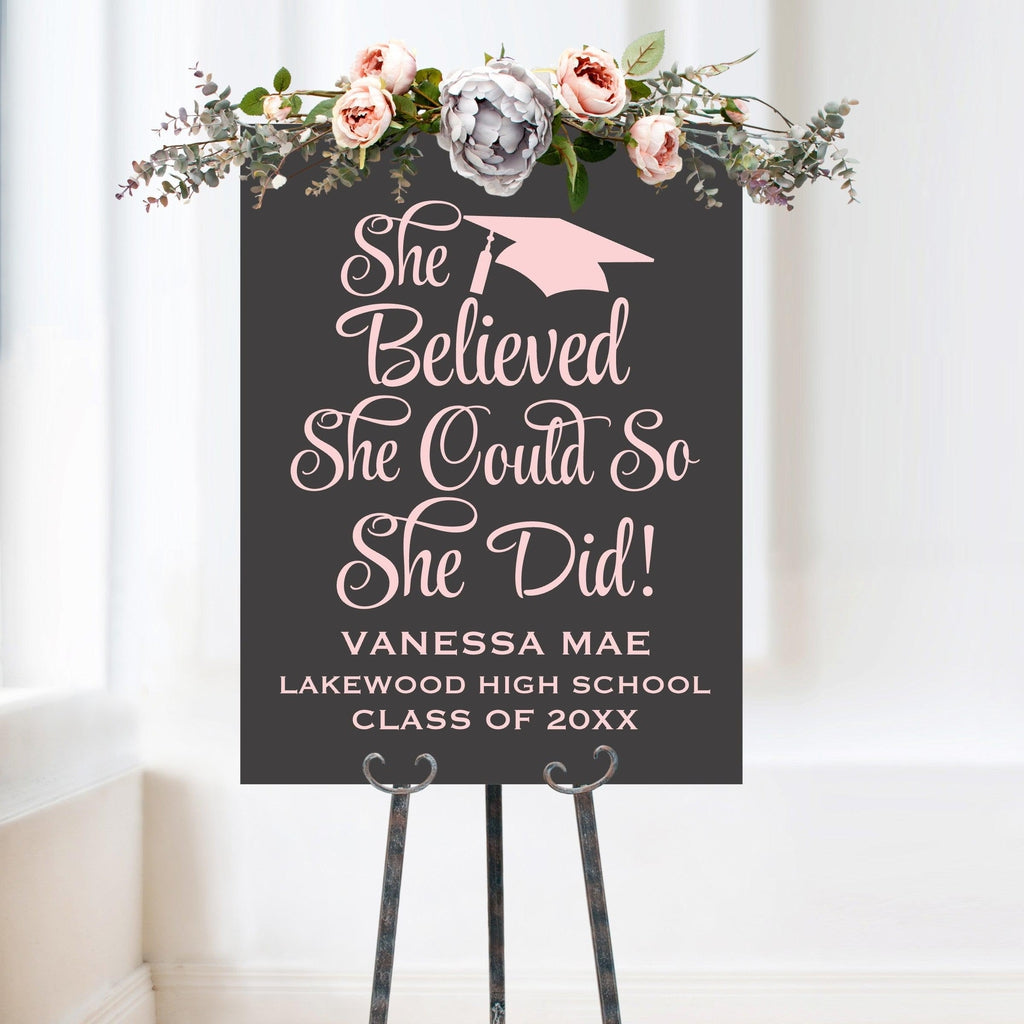 She Believed She Could So She Did - 2024 Graduation Decor