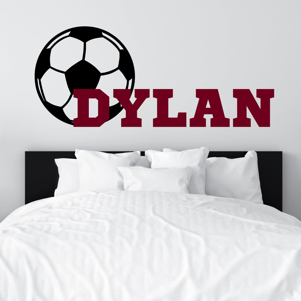 Personalized Soccer Ball Wall Decal Name for Boys and Girls