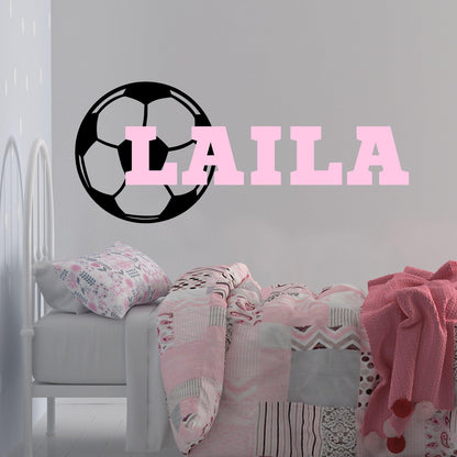 Personalized Soccer Ball Wall Decal Name for Boys and Girls