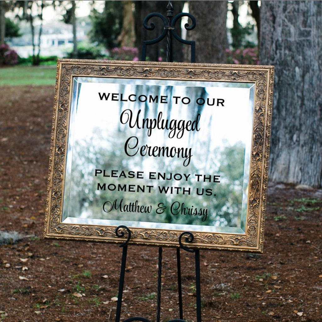Welcome to Our Unplugged Ceremony Wedding Vinyl Decal