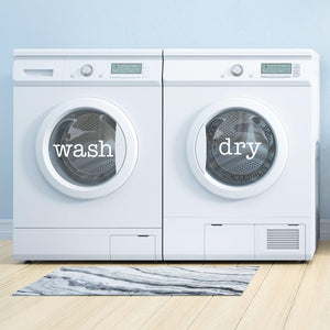 Farmhouse Style Washer Dryer Vinyl Decals - Typewriter Font