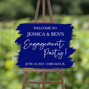 Engagement Party Welcome Sign Decal - Modern Engagement Decorations