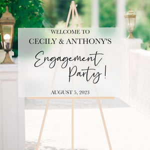 Engagement Party Welcome Sign Decal - Modern Engagement Decorations