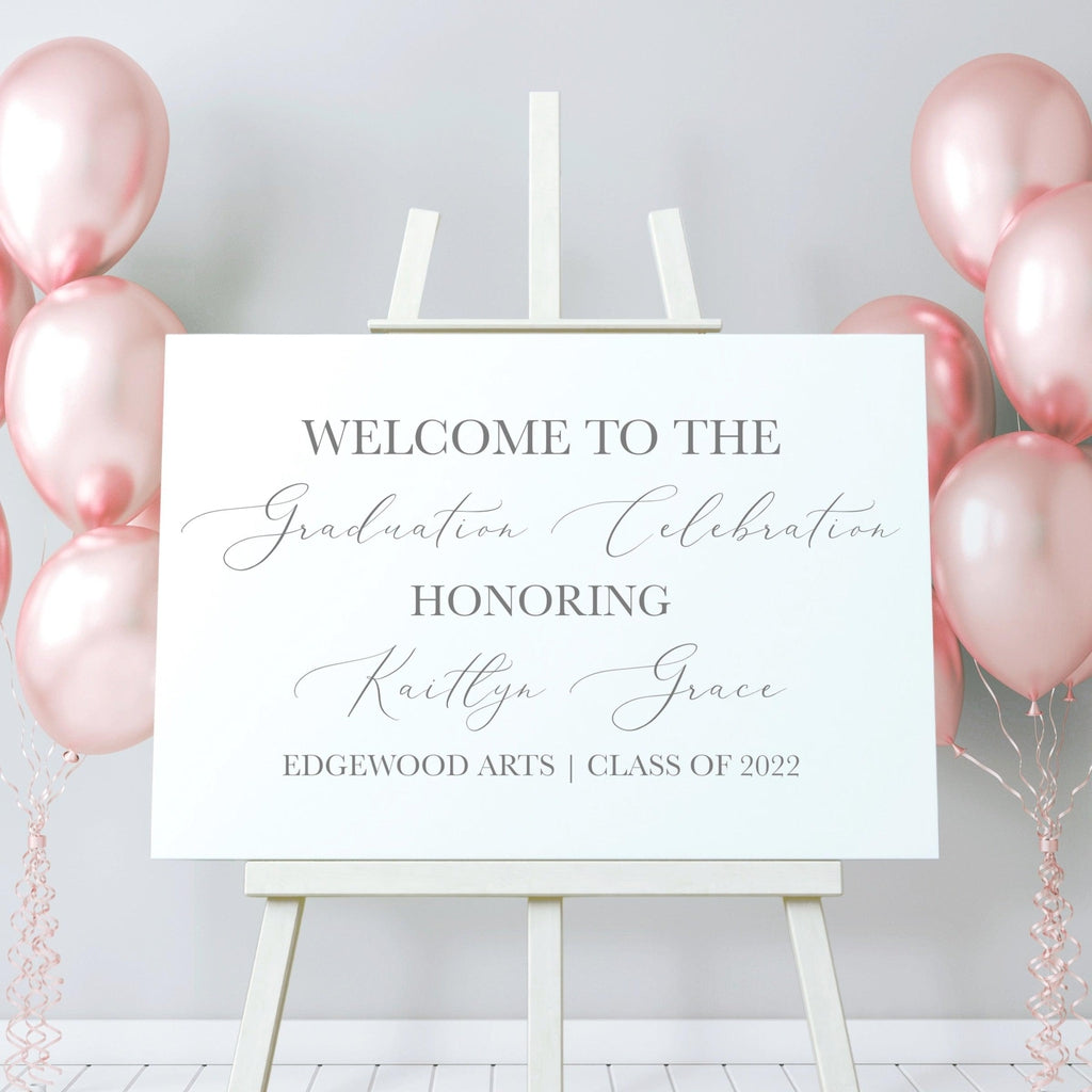 Custom Graduation Sign Decal - Elegant Graduation Party