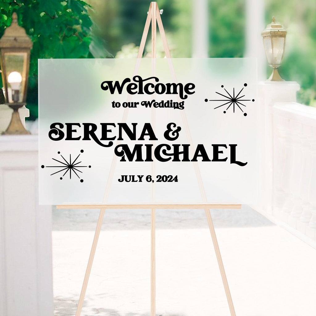 Mid-Century Modern Theme Wedding Decal - Welcome to our Wedding