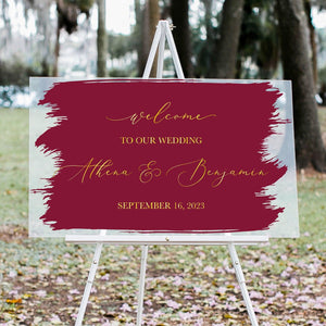 Welcome To Our Wedding Decal with Modern Calligraphy - Elegant Party Decor - Horizontal