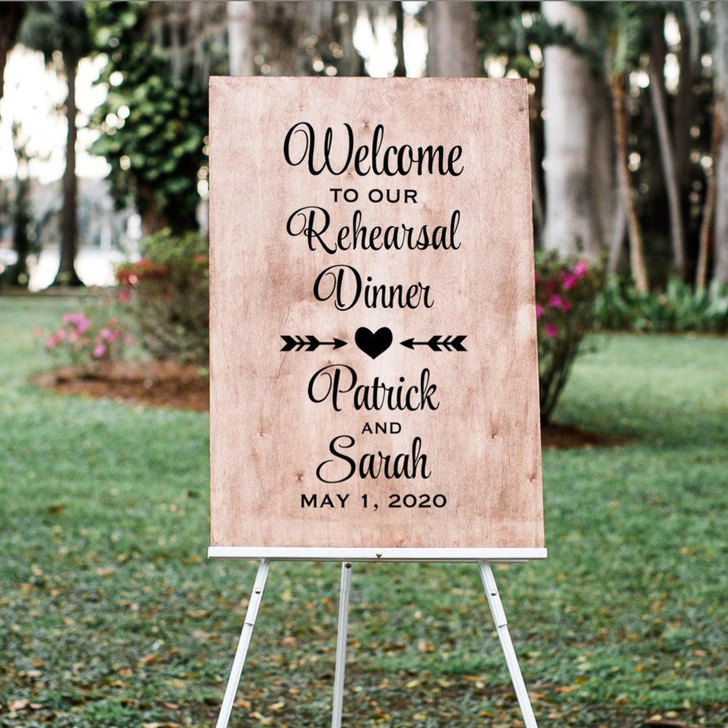 Personalized Rehearsal Dinner Wedding Sign Decal