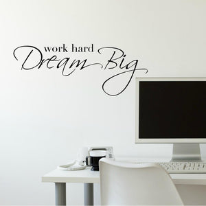 Motivational Wall Decals - Work Hard Dream Big