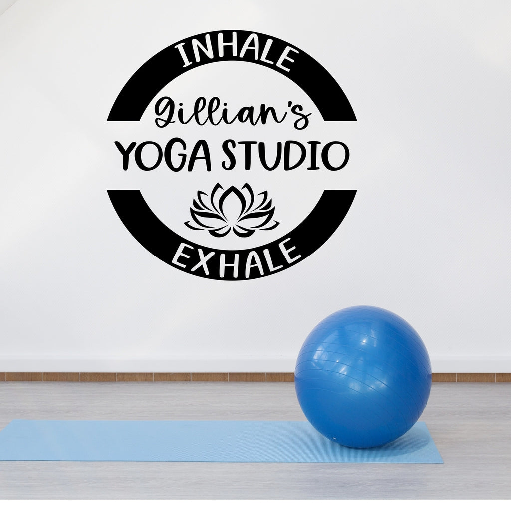 Home Yoga Studio Decor - Personalized Yoga Decal with Name