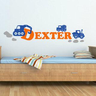 Wall Decals for Boys Room - Construction Themed Bedroom