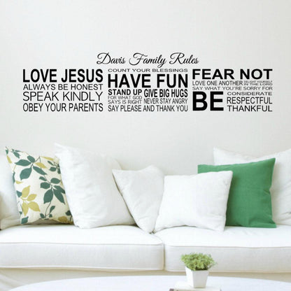 Religious Wall Decals - Christian Family Rules
