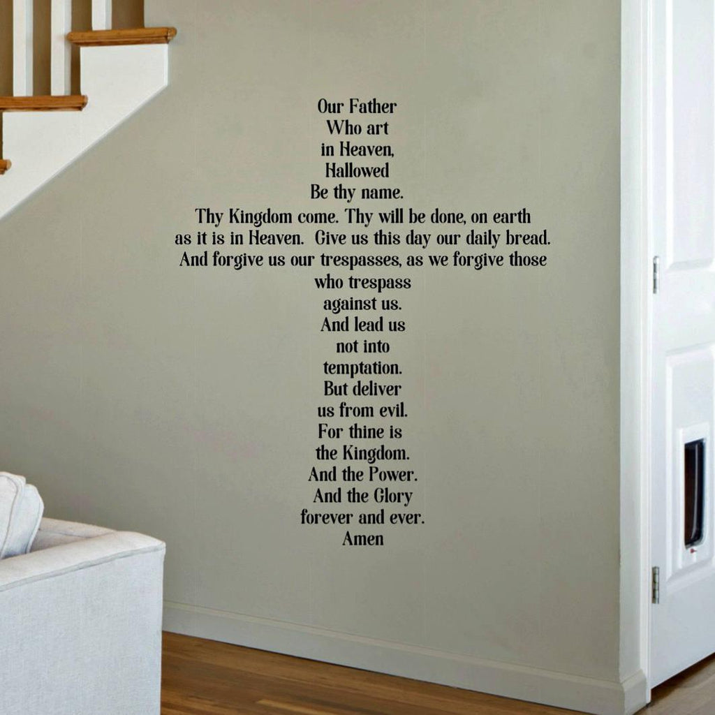 The Lord's Prayer Bible Wall Decal Our Father Vinyl Wall Art Scripture  Quote Faith Home Christian Decor Stickers