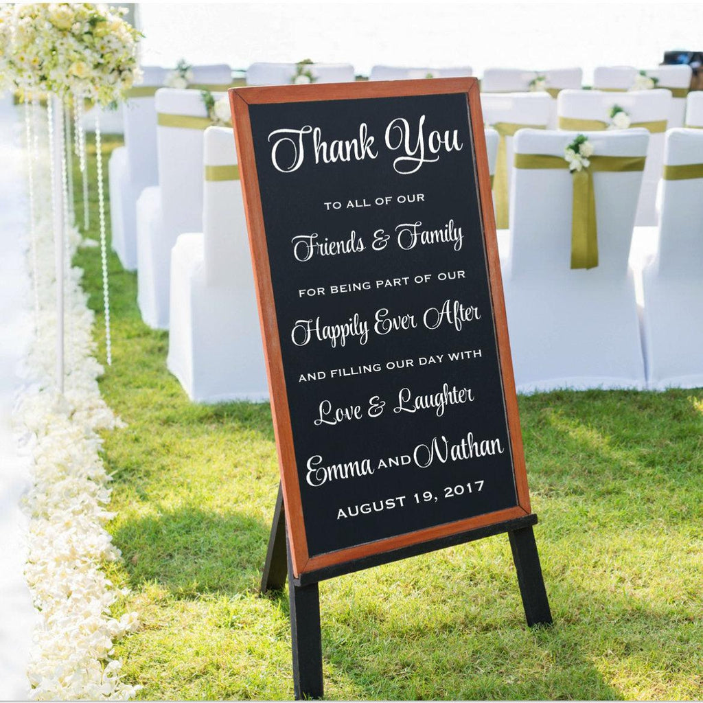 Thank You Sign Wedding Decal - Decorations for Wedding