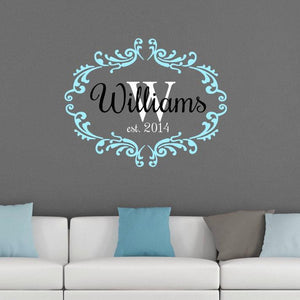 New Family with Established Year Wall Art Decal