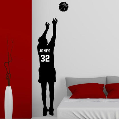 Personalized Basketball Player Vinyl Wall Decal