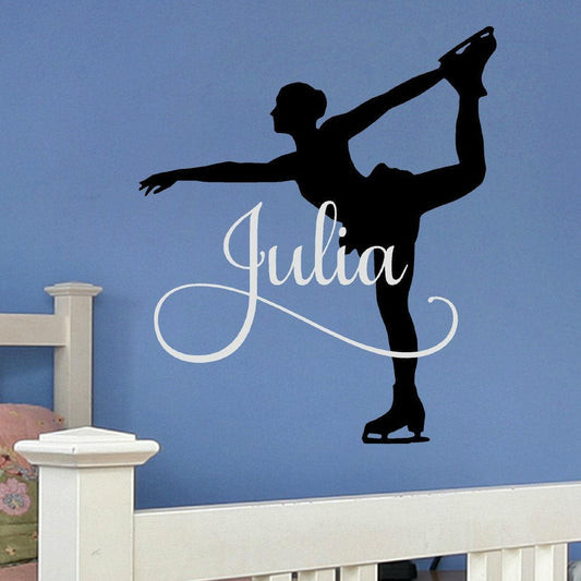 Personalized Ice Skating Vinyl Wall Decal