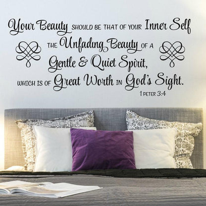 Wall Scripture Decals - 1 Peter 3:4 - Your Beauty Should Be
