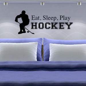 "Eat Sleep Play Hockey" Wall Art Vinyl Decal