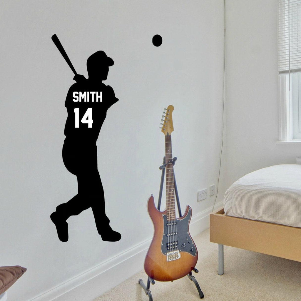 Personalized Baseball Player Vinyl Wall Decal Sticker