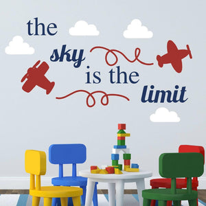"The Sky is the Limit" Airplane Wall Decal