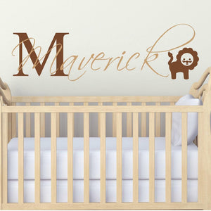 Lion Wall Decal - Personalized Jungle Wall Decals for Nursery