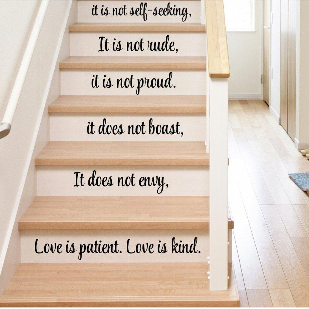 Stair Riser Decals - Love is Patient Love is Kind